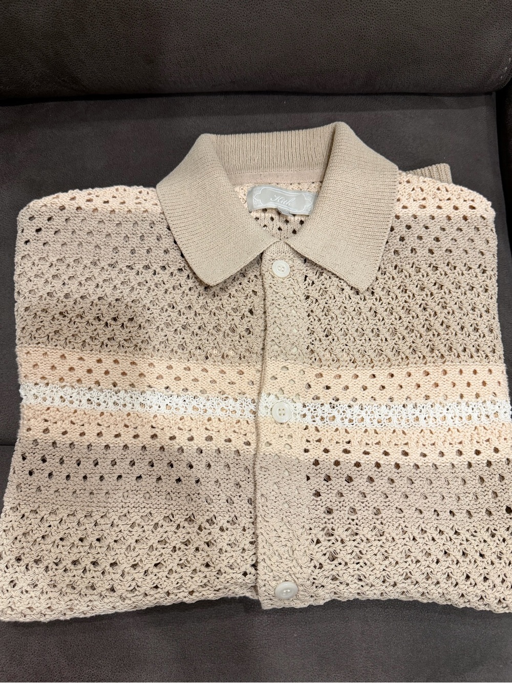 Kith Casual Button Down in Pink and Cream